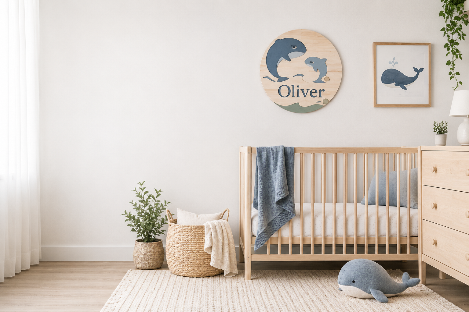 A sign sized to the furniture below it reads deliberate; one sized to the empty wall reads accidental.