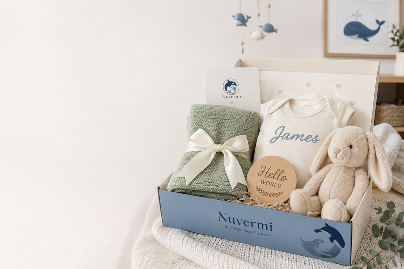 Personalized baby shower gift arrangement