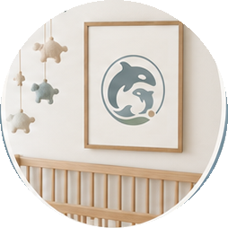 Nursery wall art above a crib